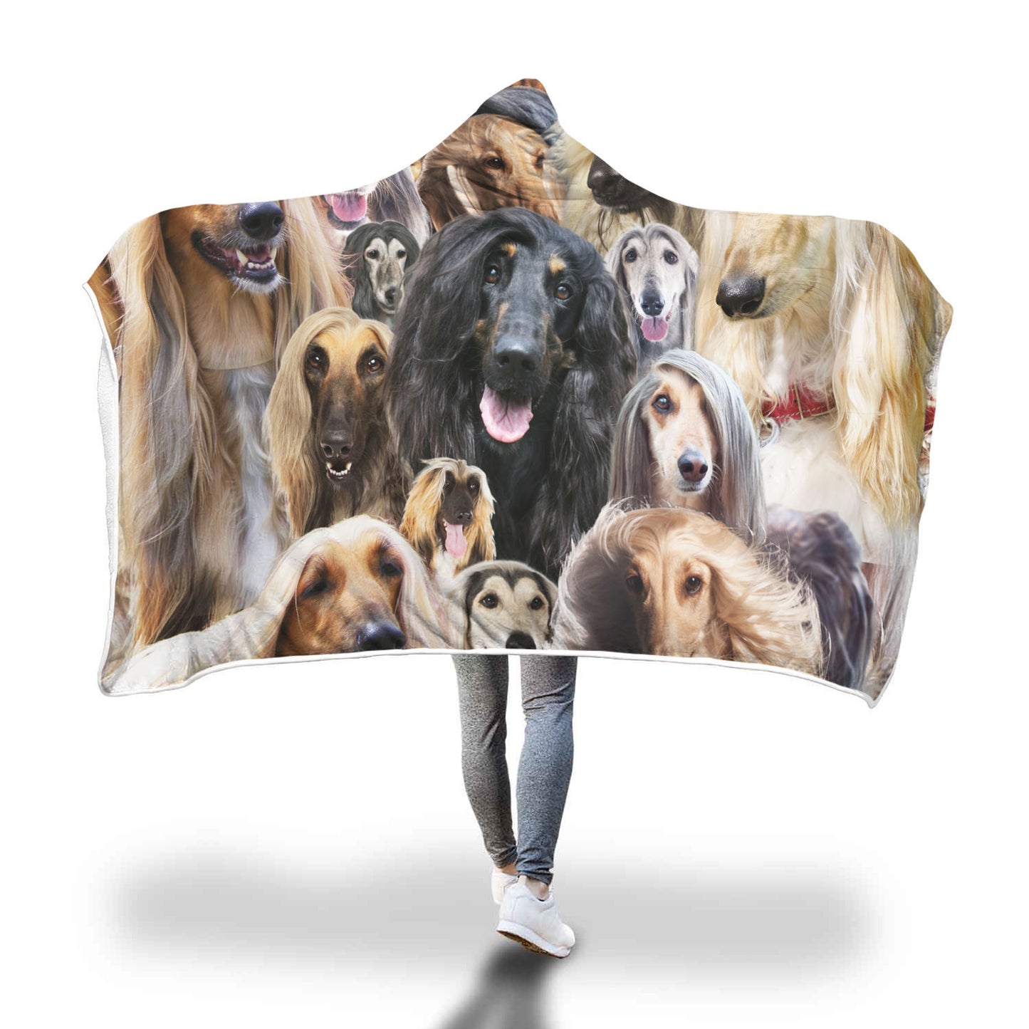 Afghan Hound Hooded Blanket