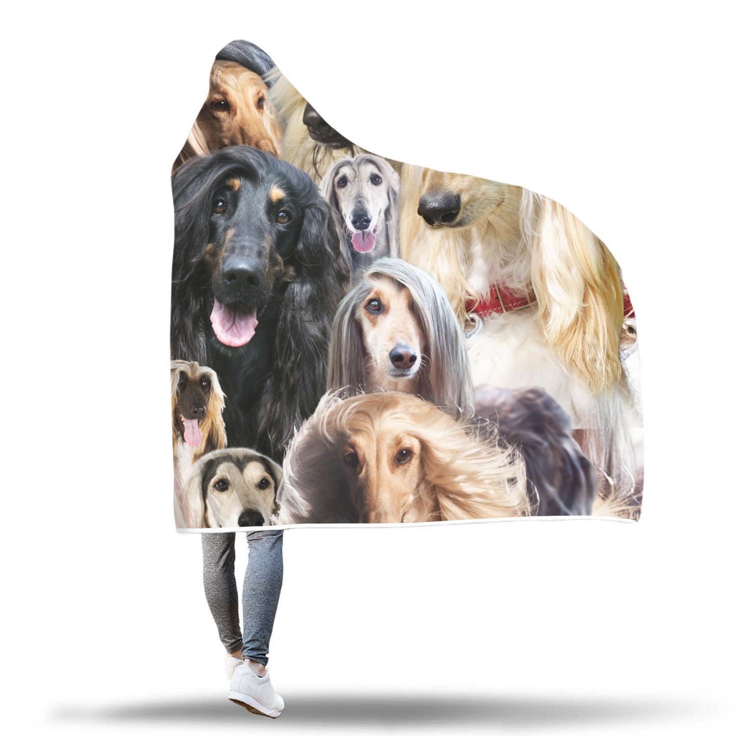 Afghan Hound Hooded Blanket