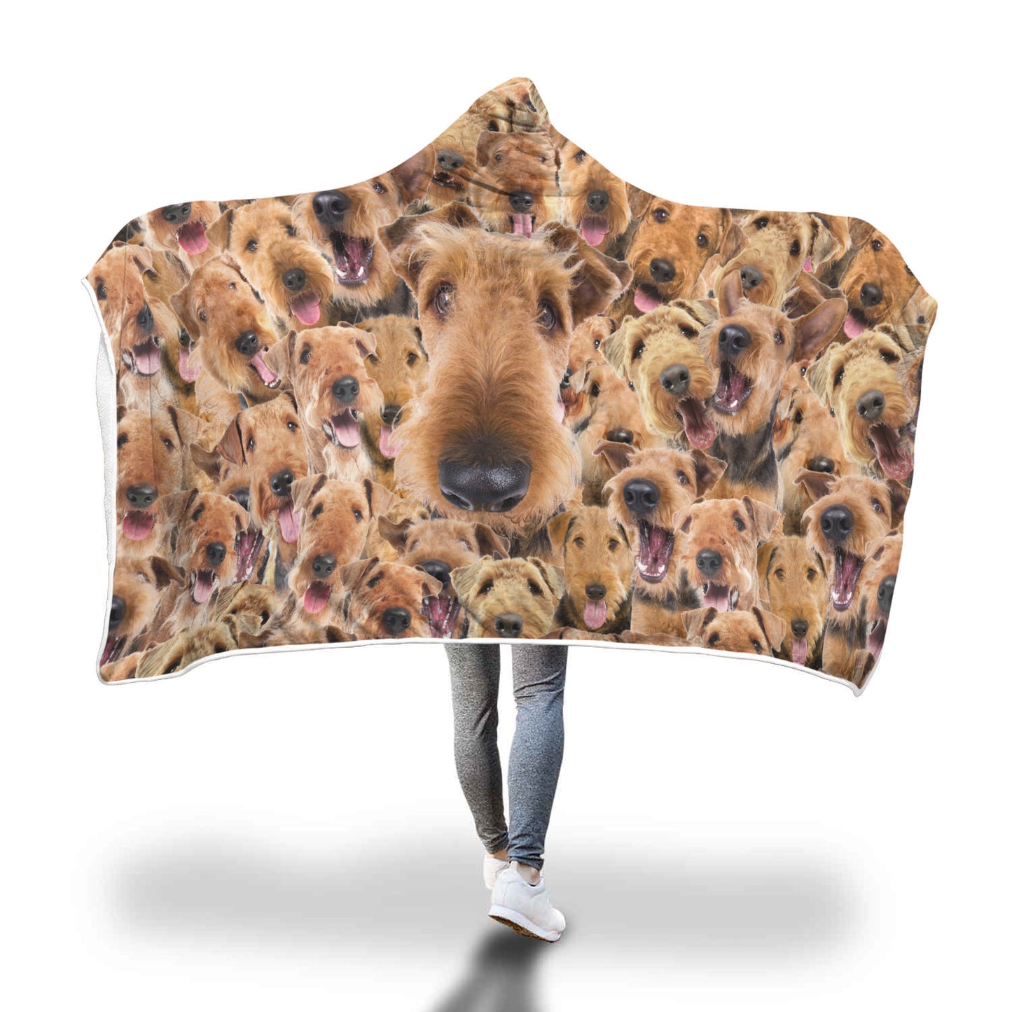 Airedale Terrier Hooded Blanket