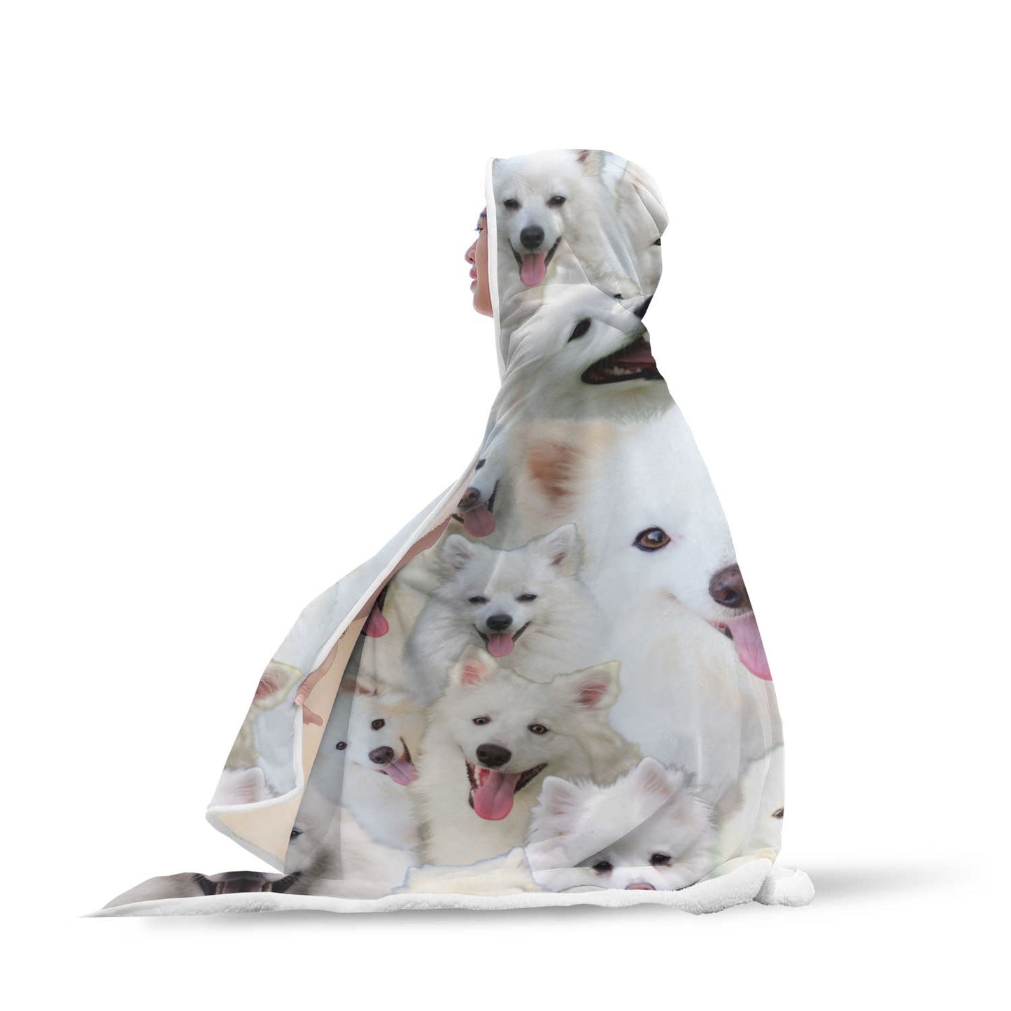 American Eskimo Dog Hooded Blanket