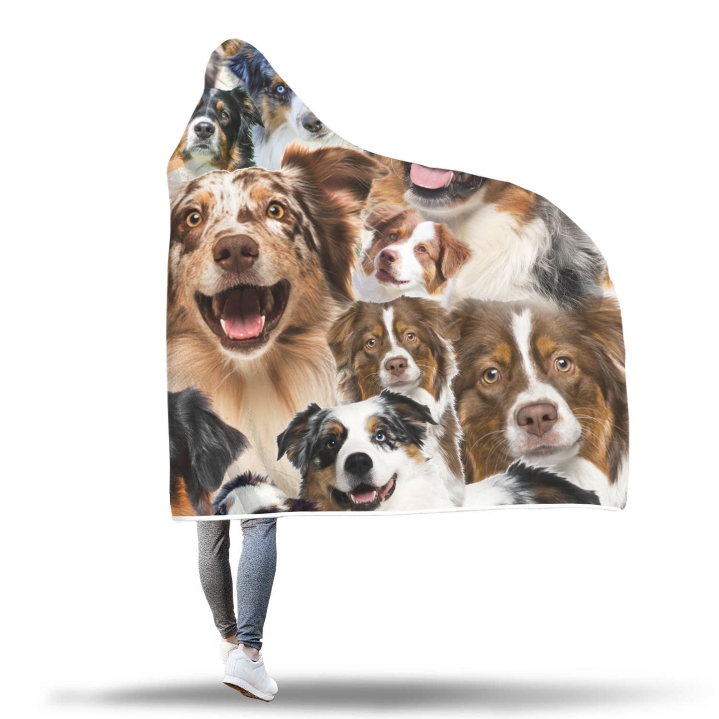 Australian Shepherd Hooded Blanket