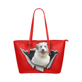 Great Pyrenees Leather Tote Bag