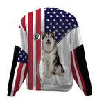 Alaskan Malamute-USA Flag-Premium Sweater