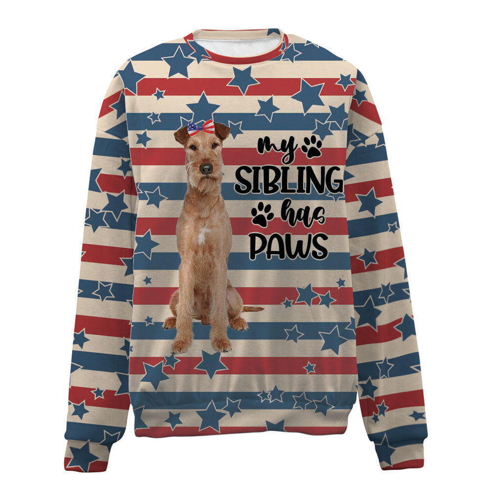 Irish Terrier-American Flag-Premium Sweater