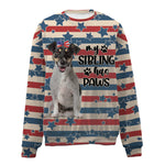 Jack Russell Terrier-American Flag-Premium Sweater