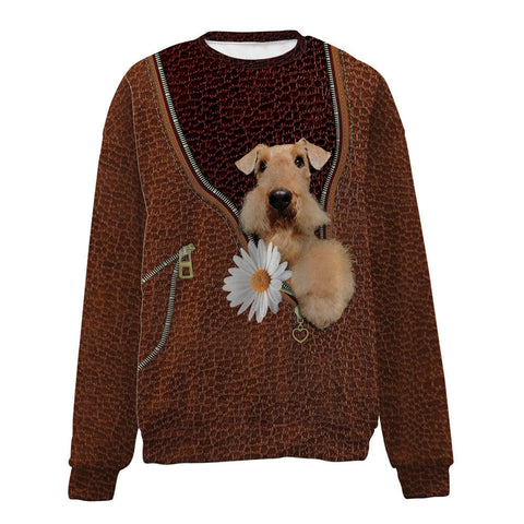 AIREDALE TERRIER-Zip-Premium Sweater