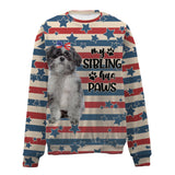 Lhasa Apso-American Flag-Premium Sweater