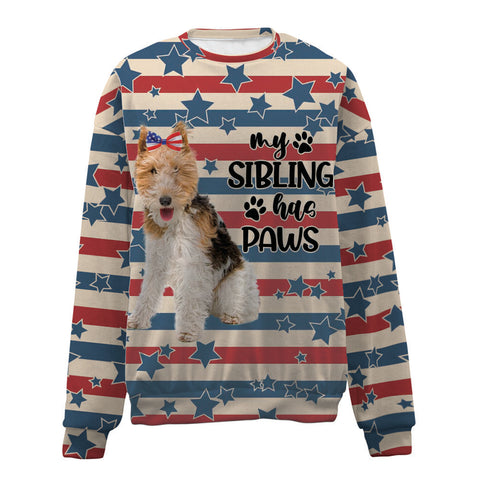 Wire Fox Terrier-American Flag-Premium Sweater