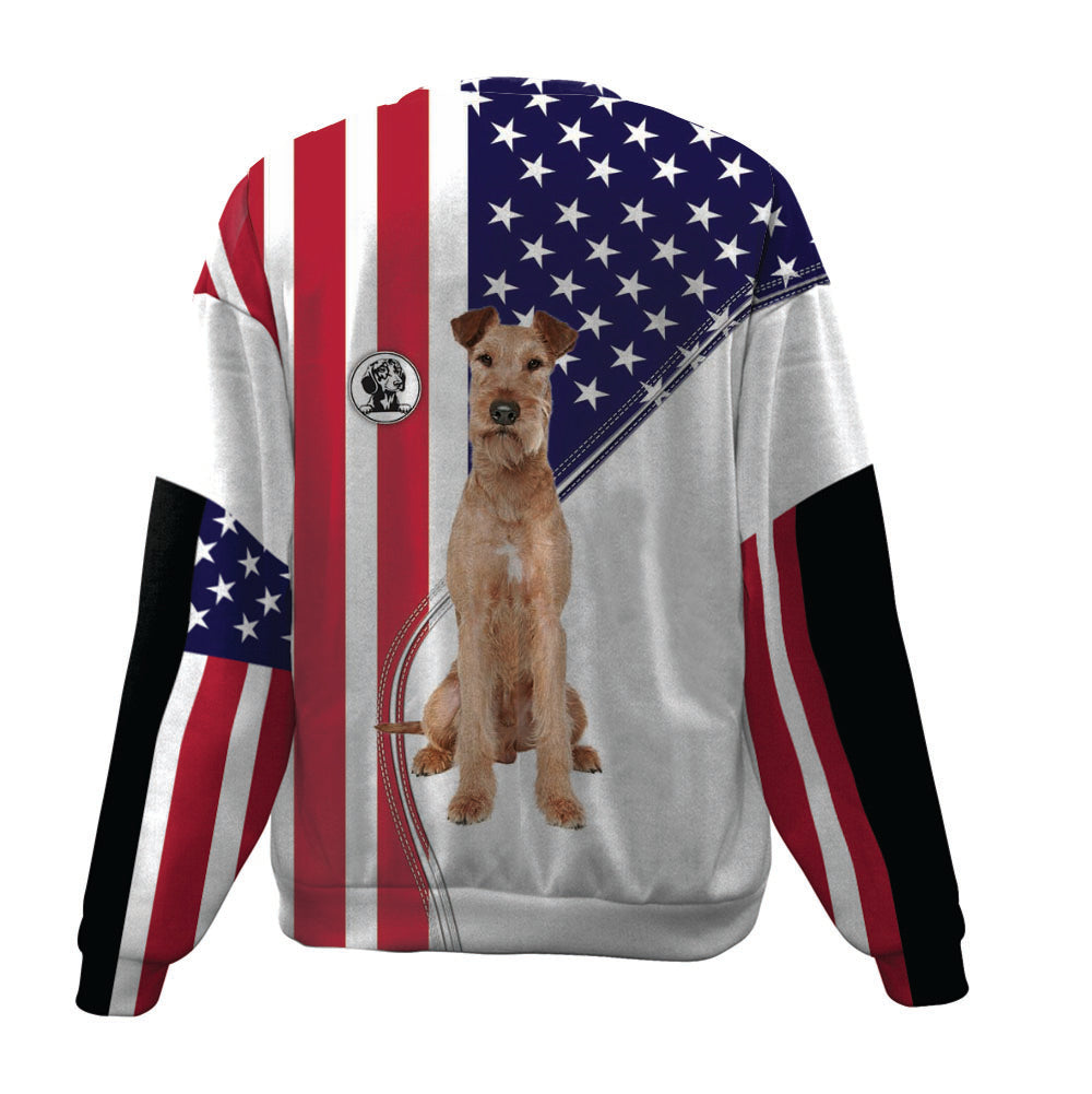 Irish Terrier-USA Flag-Premium Sweater