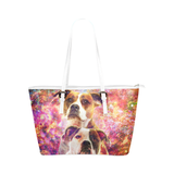 American Bulldog Leather Tote Bag