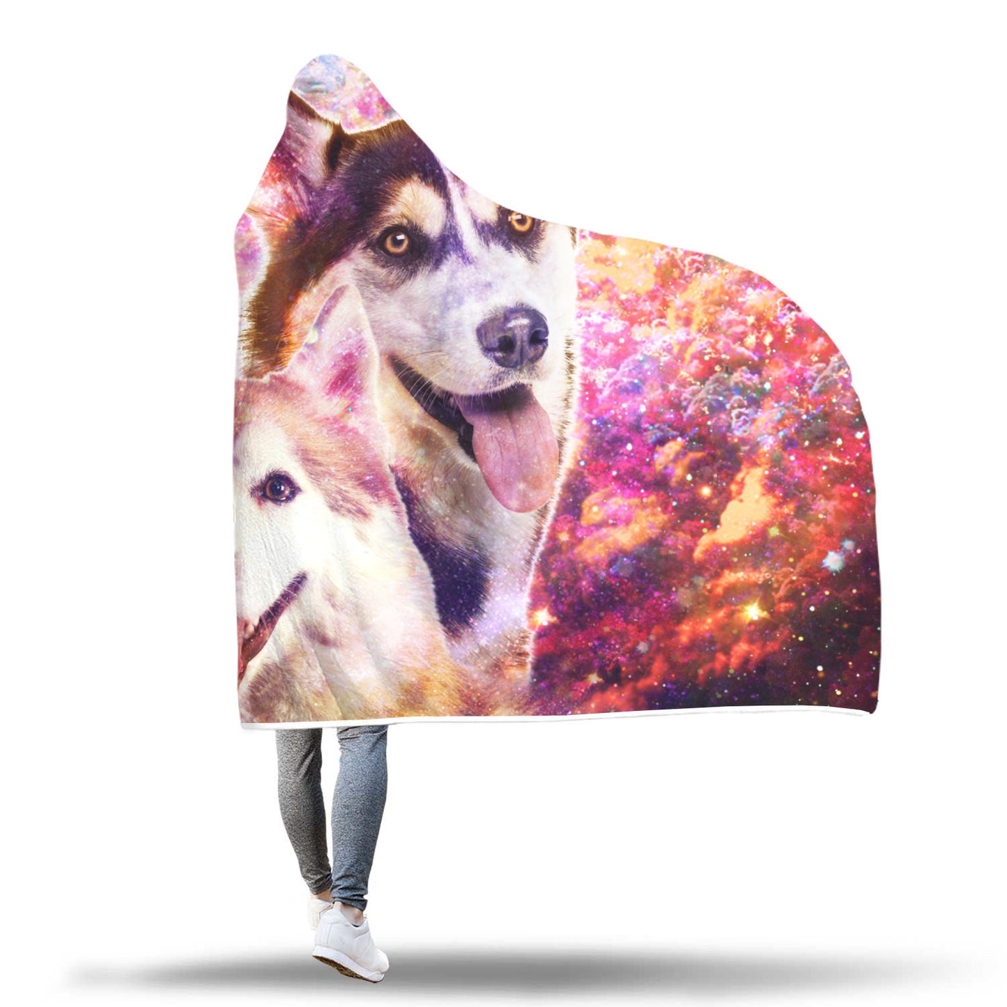 Siberian Husky Hooded Blanket