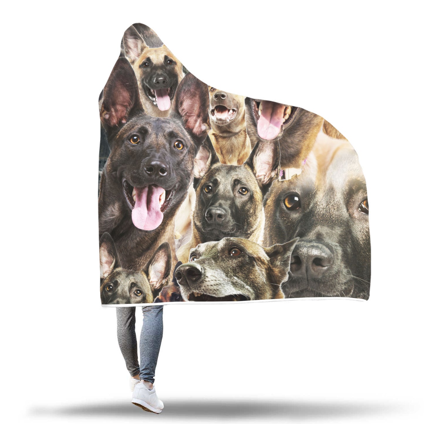 Belgian Malinois Hooded Blanket