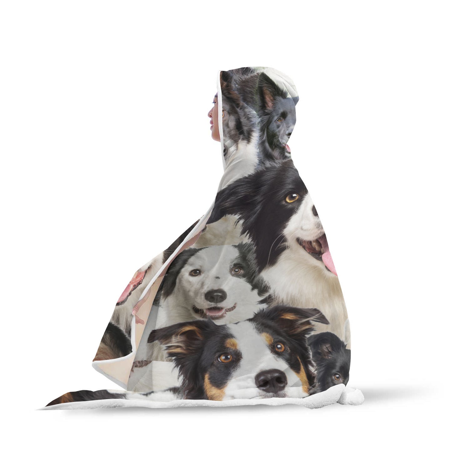 Border Collie Hooded Blanket