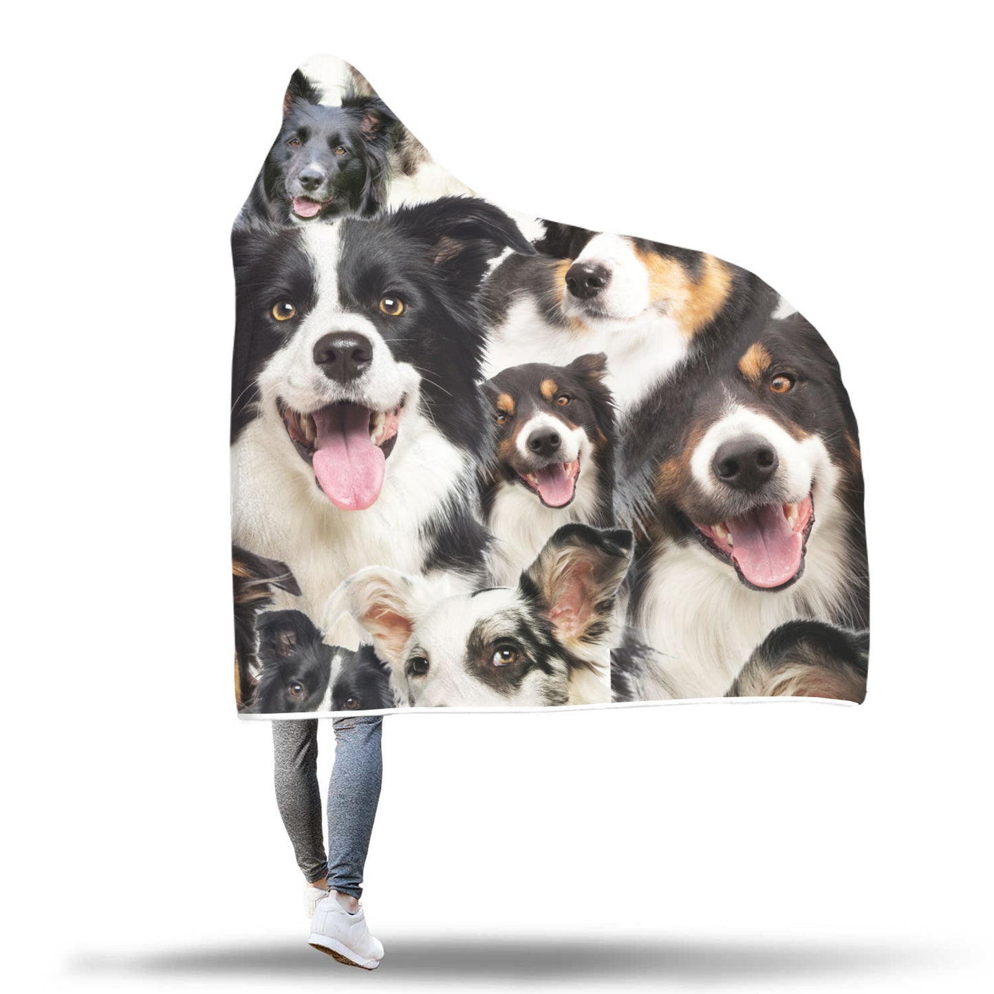 Border Collie Hooded Blanket