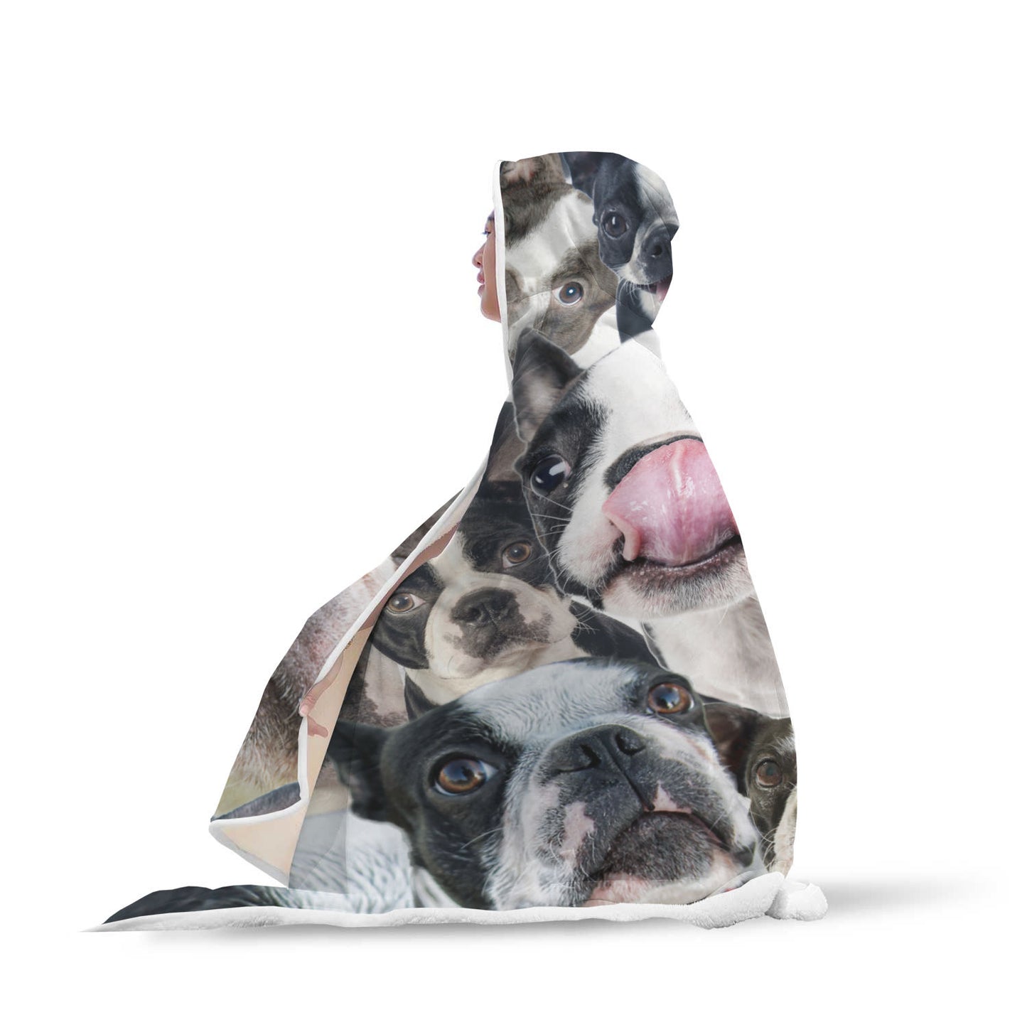 Boston Terrier Hooded Blanket