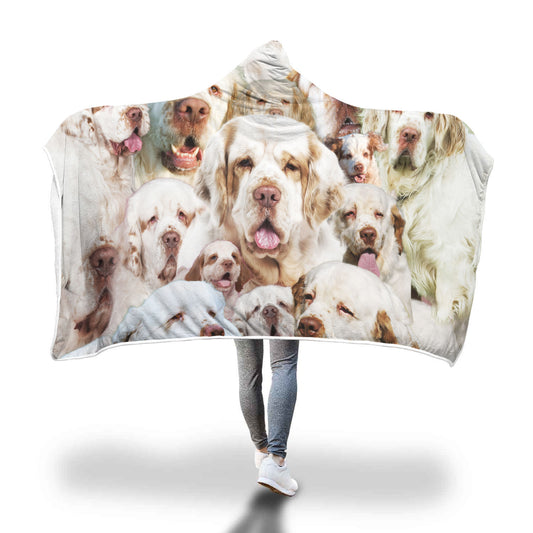 Clumber Spaniel Hooded Blanket