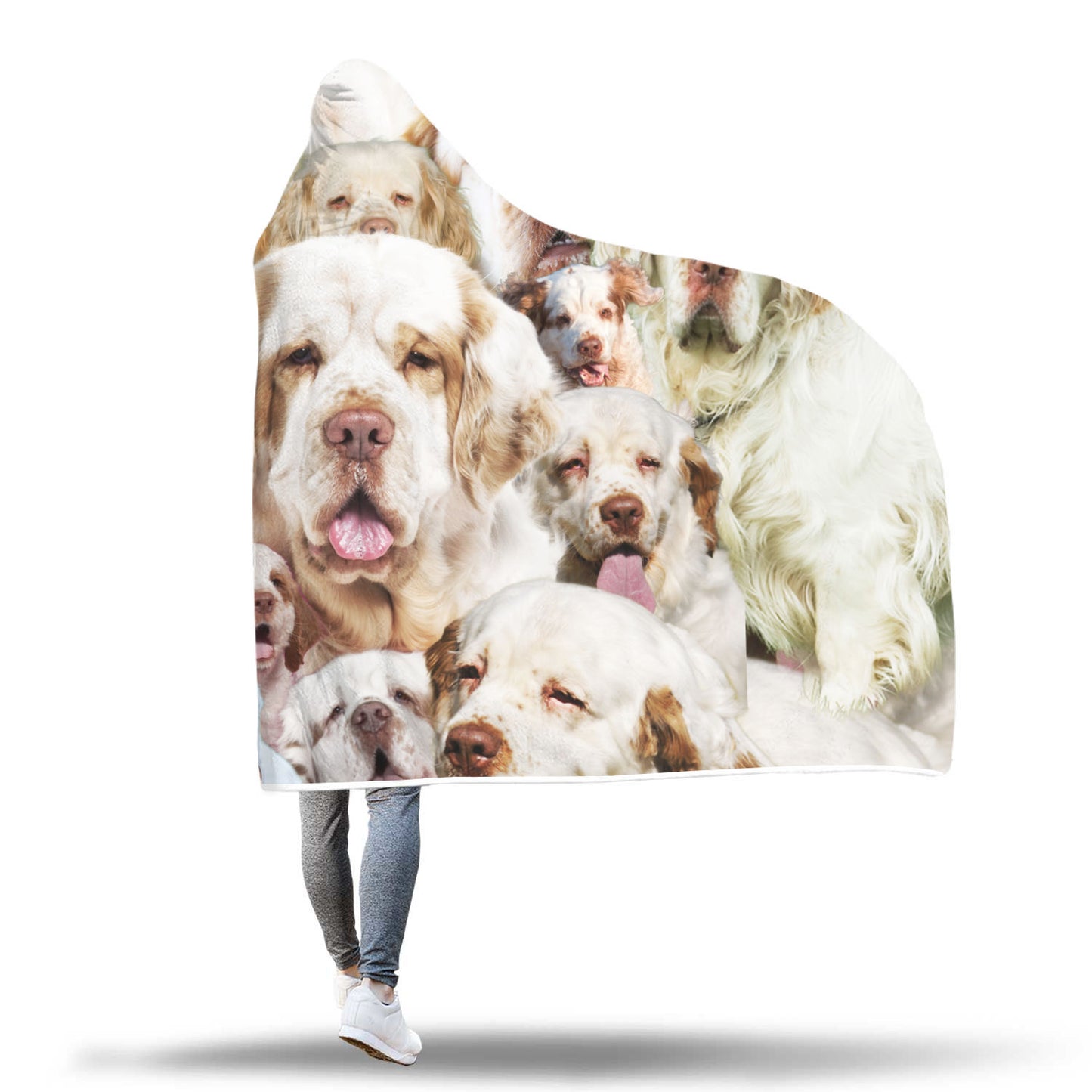 Clumber Spaniel Hooded Blanket