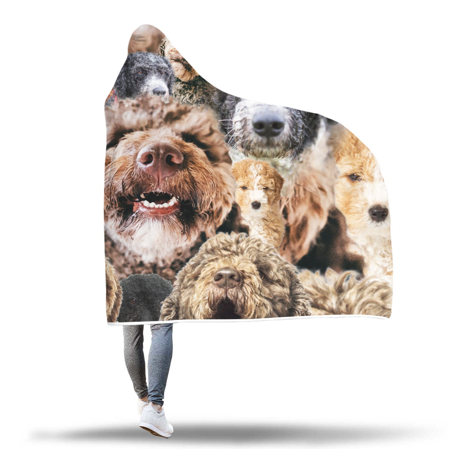 Spanish Water Dog Hooded Blanket