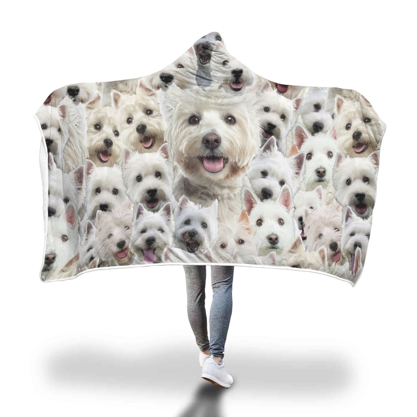 West Highland White Terrier Hooded Blanket