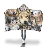 Wolf Hooded Blanket