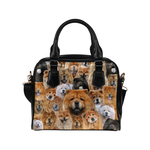 Chow Chow Face Shoulder Handbag