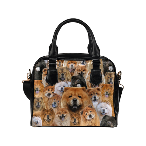 Chow Chow Face Shoulder Handbag