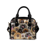 Pekingese Face Shoulder Handbag