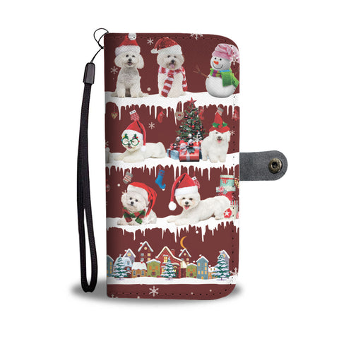 Bichon Frise Snow Christmas Wallet Case