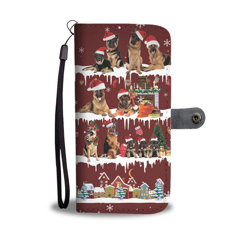 German Shepherd Snow Christmas Wallet Case