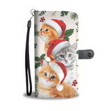 Cat Santa Hat Christmas Wallet Case