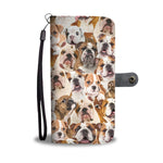 English Bulldog Full Face Wallet Case