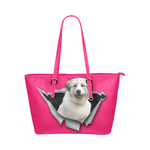 Great Pyrenees Leather Tote Bag