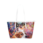 Jack Russell Terrier Leather Tote Bag