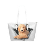 Goldendoodle Leather Tote Bag