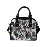 Boston Terrier Face Shoulder Handbag