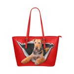 Airedale Terrier Leather Tote Bag