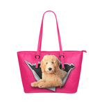 Goldendoodle Leather Tote Bag