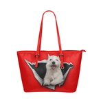 West Highland White Terrier Leather Tote Bag