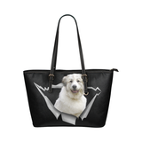 Great Pyrenees Leather Tote Bag