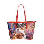 Jack Russell Terrier Leather Tote Bag