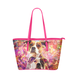 American Bulldog Leather Tote Bag