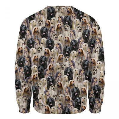 Afghan Hound - Full Face - Premium Sweater