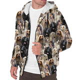 Afghan Hound Full Face Fleece Hoodie