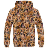 Airedale Terrier Full Face Fleece Hoodie