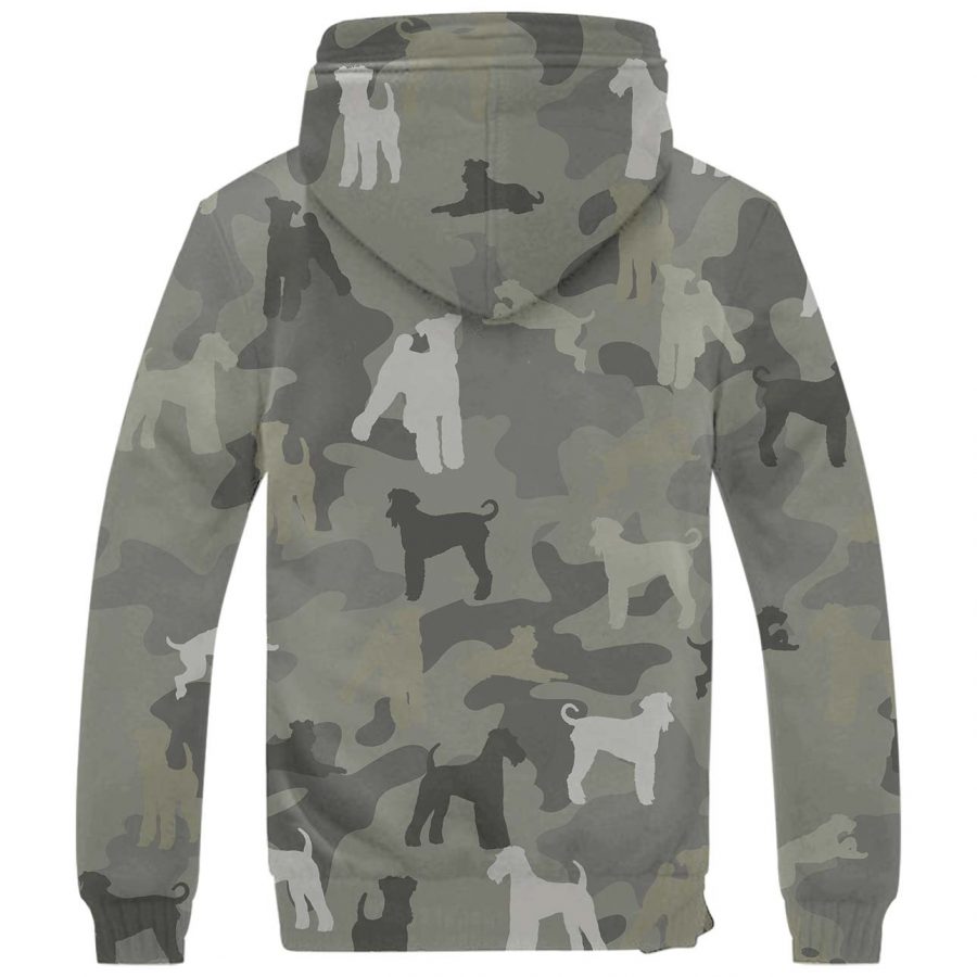 Airedale Terrier Camo Fleece Hoodie