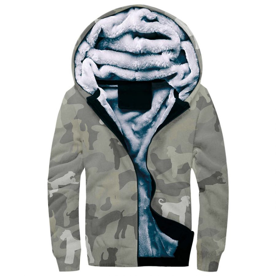 Airedale Terrier Camo Fleece Hoodie