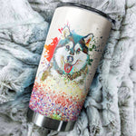 Alaskan Dog Art Color Tumbler Cup