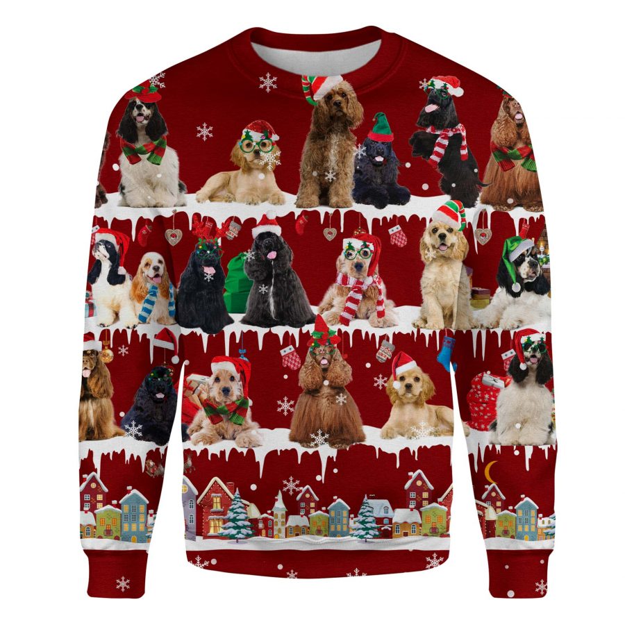 American Cocker Spaniel - Snow Christmas - Premium Sweater