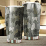 American Eskimo Dog Camo Tumbler Cup