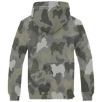 American Eskimo Dog Camo Fleece Hoodie